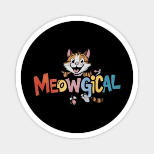 Meowgical | Cat Loving Vibes | T Shirt Design Magnet